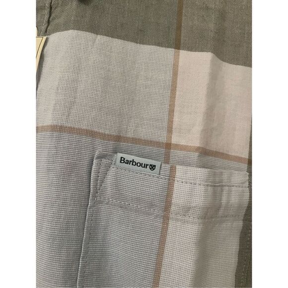 Barbour Douglas Tailored Short-Sleeved Shirt Olive NEW - Picture 6 of 9